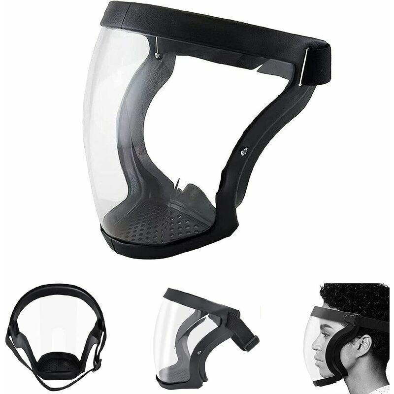 Masque facial transparent Bouclier facial complet Lunettes de sécurité Protection des yeux Outil anti-éclaboussures anti-poussière coupe-vent