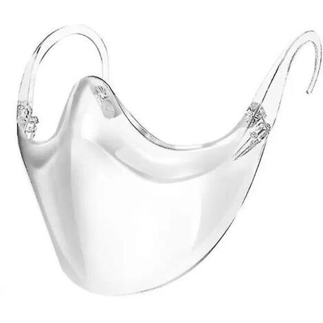 Masque facial transparent réutilisable avec coussinets nasaux et conception pliable pour une large couverture protectrice