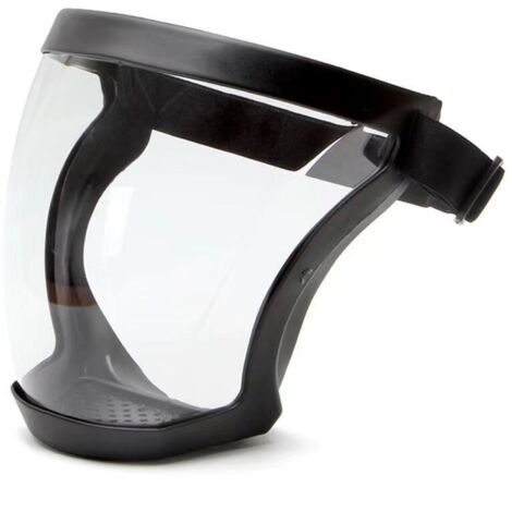 Masque facial ultra-protecteur – Masque intégral, transparent et durable, visière transparente, antibuée HD réutilisable – Unisexe pour adulte (noir)