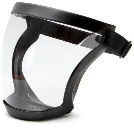 Masque facial ultra-protecteur – Masque intégral, transparent et durable, visière transparente, antibuée HD réutilisable – Unisexe pour adulte (noir)