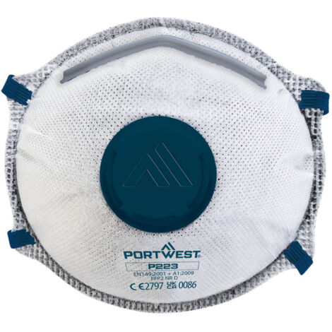 Masque Ffp2 à Valve Charbon Dolomite -  Blanc - Portwest