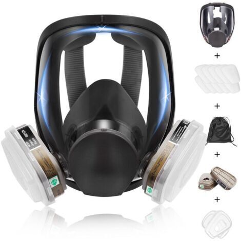 Masque gaz complet 6800 double filtration 15-in-1 visage protection peinture vernis menuiserie construction