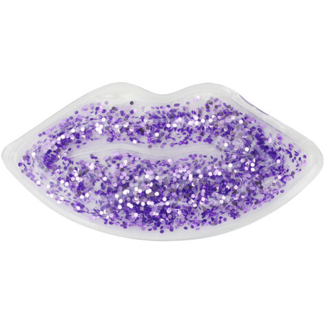 Masque Gel Glitter pour Lèvres Refroidissant - Séquestres Violet, Thérapie de Froid/Chaud pour Gonflement
