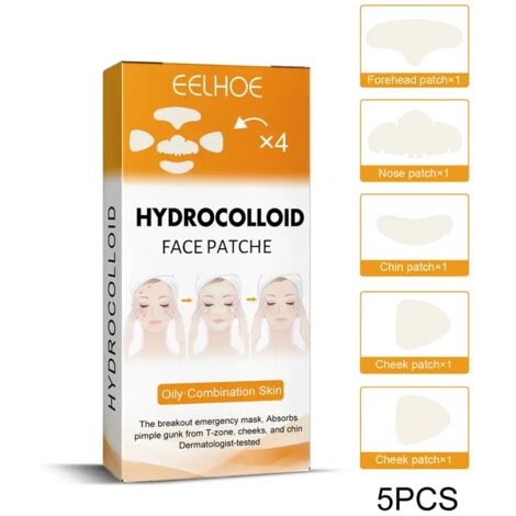 Masque gel visage, masque hydrogel transparent invisible portable (5 pièces)