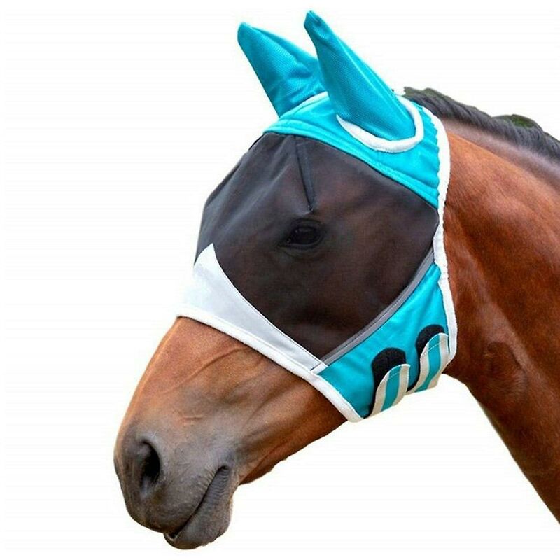 Masque intégral amovible cheval anti-moustiques Mak bleu l