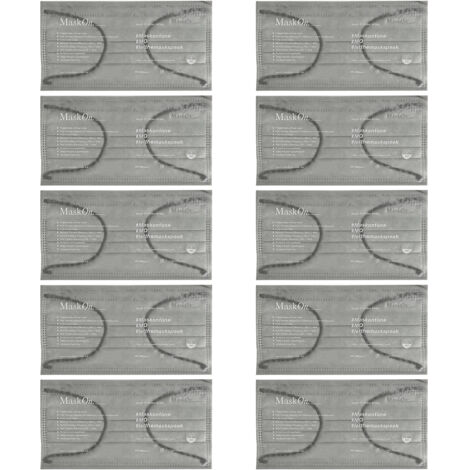 Masque Jetable Indépendant Pack 10pcs Modèle Élégant Trois Couches Protection Masque Coloré Élégant Gris Foncé