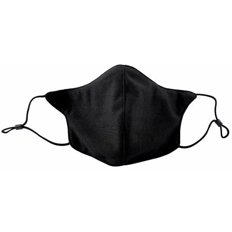 Masque noir de protection de qualité supérieure, avec pince-nez et lanières réglables. Masque en coton, masque facial en tissus lavable et durable（5pc） Lefou