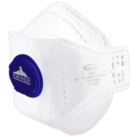 Masque Pliable à Plat Eagle Ffp2 à Valve Dolomite -  Blanc - Portwest