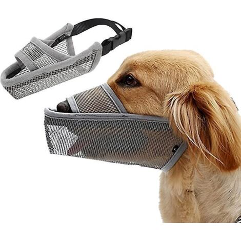 masque Pour Chien Masque En Nylon Doux (gris, Petit) - Masque En Maille Respirante Rglable, Masque Pour Chien, Anti-morsure, Anti-aboiement Et Cou