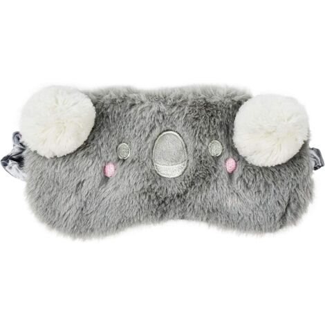 Masque pour les yeux en peluche doux et moelleux Animal 3D Koala (gris)
