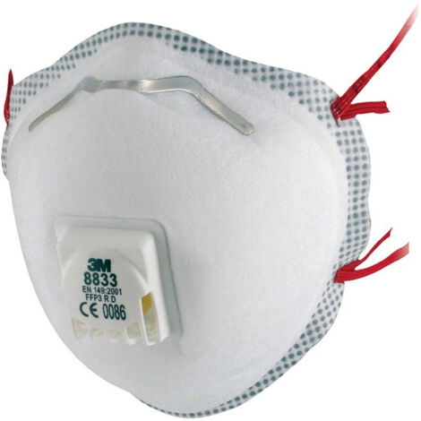 Masque respiratoire 8833 FFP3/V R D avec valve expiratoire 3M (Par 10)