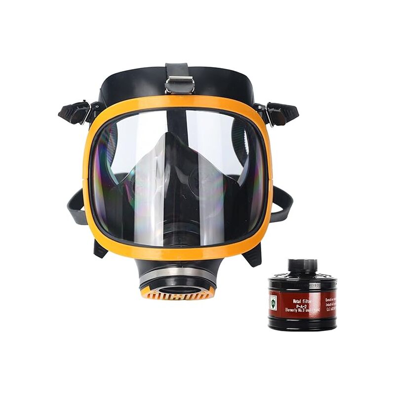 KZQ - Masque respiratoire à gaz plein réutilisable pour vapeurs organiques et inorganiques, gaz acides, ammoniaque, fumigation, peinture Protection
