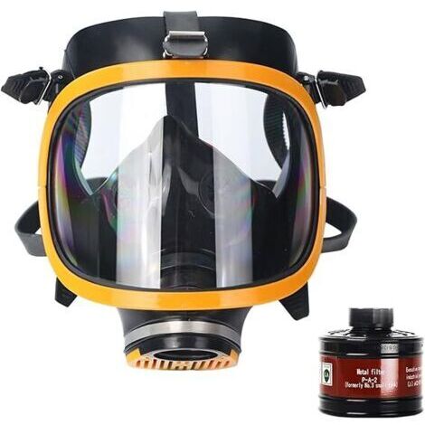 Masque respiratoire à gaz plein réutilisable pour vapeurs organiques et inorganiques, gaz acides, ammoniaque, fumigation, peinture Protection du visage, filtre en laiton