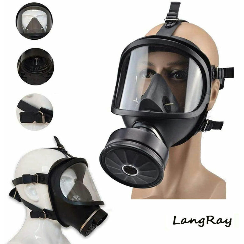 Masque respiratoire à masque à gaz, filtre de traitement anti-buée militaire, masque anti-poussière d'air, pour peinture, poussière, masque à gaz