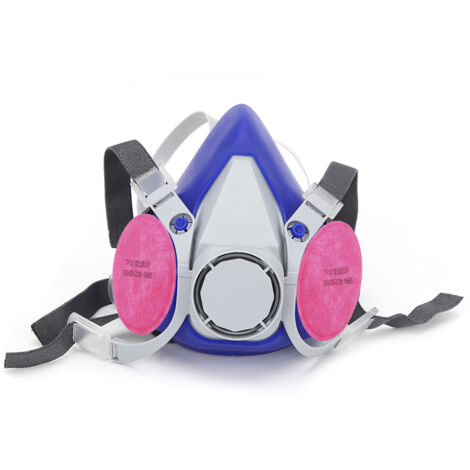 Masque Respiratoire Anti-Poussière à Demi-Masque avec 2 Filtres Coton et Ventouse Auto-Aspirante