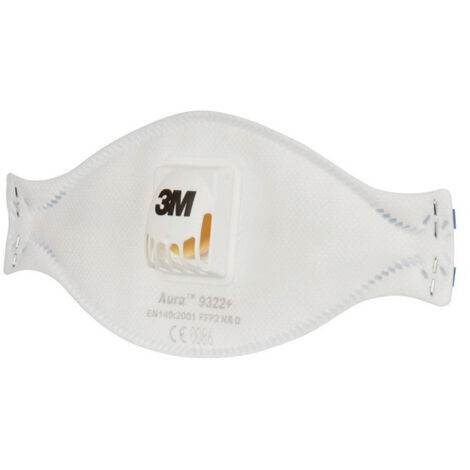 Masque respiratoire Aura 9322+ FFP2 NR D avec valve expiratoire 3M (Par 10)