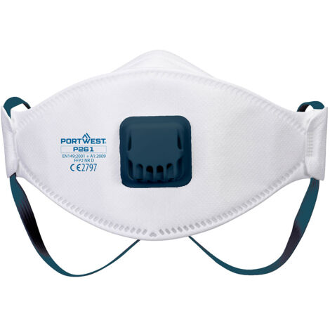 Masque Respiratoire Ffp2 Pliable Avec Valve – Modèle Dolomite (boîte De 10) - Blanc - Portwest
