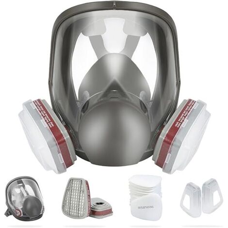 Masque respiratoire intégral réutilisable, masque à gaz intégral à double filtre