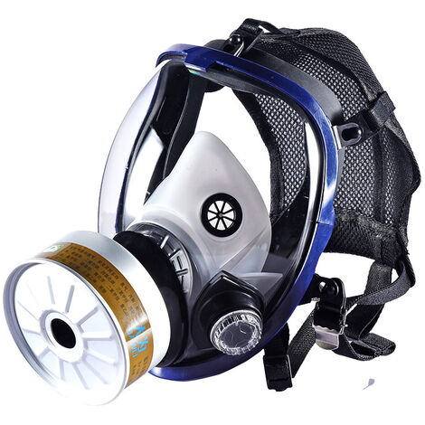 Masque Respiratoire Intégral Réutilisable, Masque Gas Cover Respiratoire Vapeurs Organiques, Masque Net Pocket 6800 + Boite filtre trapézoïdal N°7 + Coton + Coque de réception