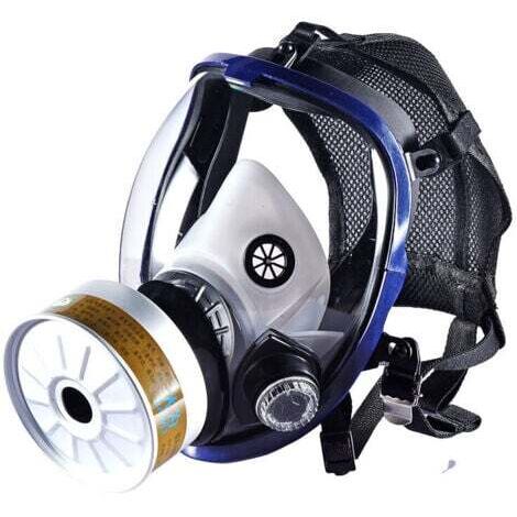 Masque Respiratoire Intégral Réutilisable, Respirateur Gaz Cover Vapeur Organique, Masque Net pocket 6800 + Boite filtre trapézoïdal n°4 + coton + coque de réception--