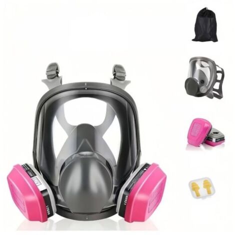 Masque respiratoire intégral réutilisable six-en-un, antibuée et anti-poussière, d'utilisation de gaz, de peinture, de poussière, de produits chimiques et autres, et pour la prévention de la grippe.
