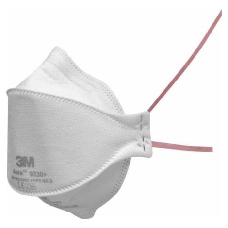 Masque respiratoire jetable 3M FFP3, sans soupape série Aura 9300+ ( Prix pour Boîte de 10 )