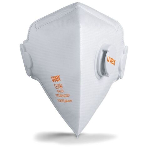 Masque respiratoire jetable Uvex FFP2,  avec clip nasal réglable, Blanc x 15 ( Prix pour Boîte de 15 )