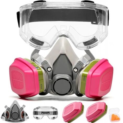 Masque respiratoire réutilisable avec filtre, 6800, protection respiratoire contre les gaz, la poussière pour la peinture, le soudage, les vapeurs organiques, la résine époxy et le ponçage.