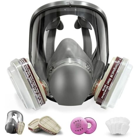 Masque Respiratoire Réutilisable avec Filtres, Masque à Gaz de Protection Respiratoire, Masque Anti Poussière pour Peinture, Soudage, Vapeurs Organiques, Ponçage, Graffiti
