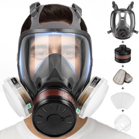 Masque Respiratoire Réutilisable avec Filtres, Masque à Gaz de Protection Respiratoire, Masque Anti Poussière pour Peinture, Soudage, Vapeurs Organiques, Ponçage, Graffiti