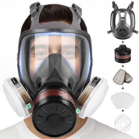 Masque Respiratoire Réutilisable avec Filtres, Masque à Gaz de Protection Respiratoire, Masque Anti Poussière pour Peinture, Soudage, Vapeurs Organiques, Ponçage, Graffiti