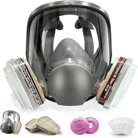 Masque Respiratoire Réutilisable - Masque À Gaz Plein Visage Avec Système De Filtration Double - Pour Peinture Soudage Ponçage Vapeurs Organiques - 1 Pièce