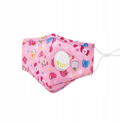 Masque ROSE POUR ENFANTS + 3x FILTRES CHARBON PM 2.5