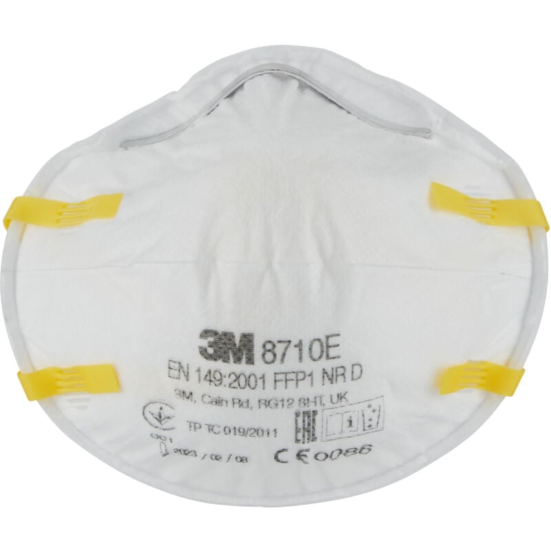 Masque série 8710E antipoussière FFP1 sans valve - Lot de 20 3M 8710P20 00