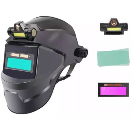 Masque soudage changement couleur auto True Colour, énergie solaire, monté sur tête, teinte réglable 9-13, pour TIG et soudure