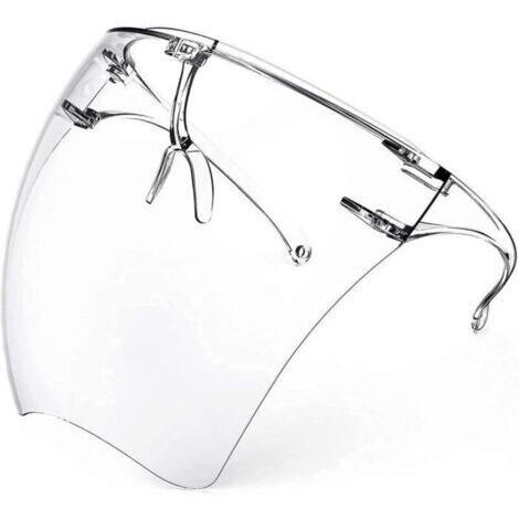 Masque Transparent en Plastique Anti-buée Amélioré avec Plaquettes de Nez Antidérapantes, Respirant et Anti-poussière