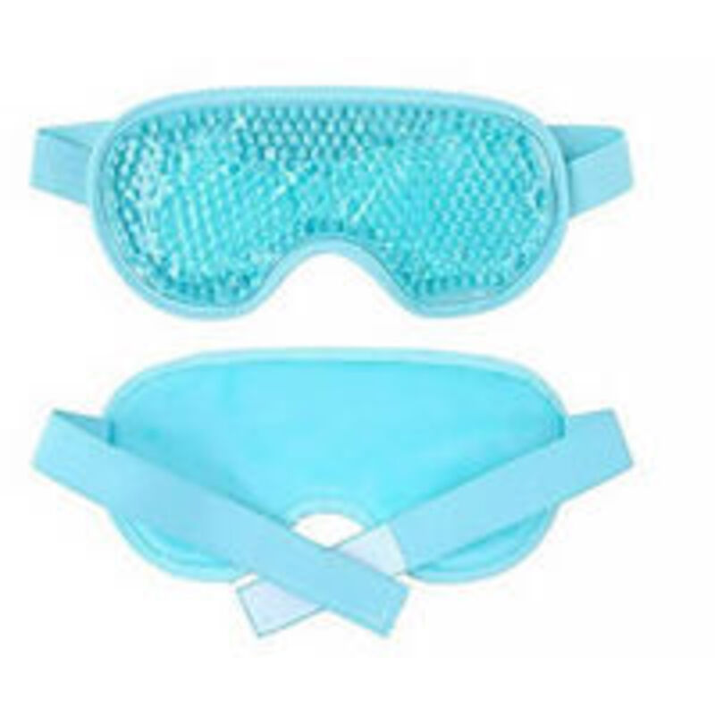 Masque Yeux Froid， Masque Des Yeux Gel Gonflés, Cernes, Migraine Réutilisable Poche de Glace en Yeux pour Thérapie Froid Chaud (Bleu)