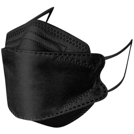 Masques de protection pour adultes et enfants (10/20/50/100 pièces) - Légers et confortables - Noir - 1 pièce