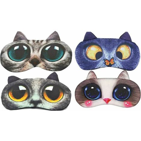 Masques de sommeil Masque de sommeil animé 3D Yeux bandés Masque pour les yeux bandés pour dormir Voyage Masque de sommeil animal respirant Masque de sommeil animal réglable 3D pour Voyage de sommeil
