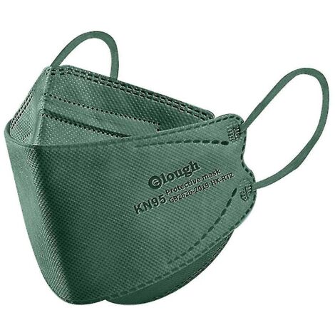 Masques KN95 pour enfants (30 ou 50 pièces), 4 couches, jetables, vert foncé