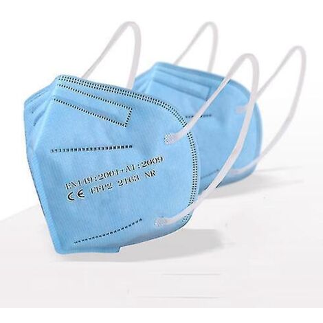 Masques pour enfants KN95, masques FFP2 à cinq couches de protection - Lot de 200 - bleu