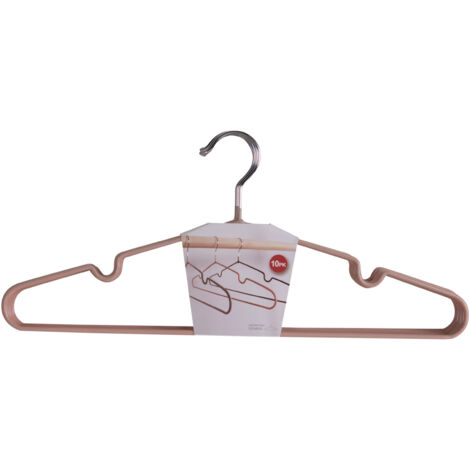 Massa Kleiderbügel mit Beschichtung, Set von 10 rosa.