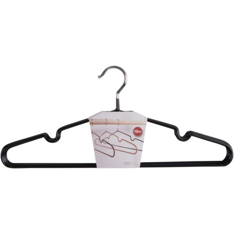 Massa Kleiderbügel mit Beschichtung, Set von 10 schwarz.