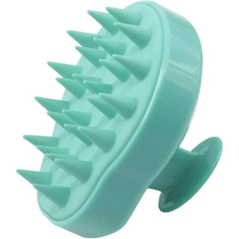 Massage Brosse Cheveux, Brosse Cheveux de Shampooing de Silicone Flexibles pour Cuir Chevelu Sensible & Pellicules, Aider Croissance Cheveux pour les Hommes, Femmes, Enfants et Animaux (Vert),