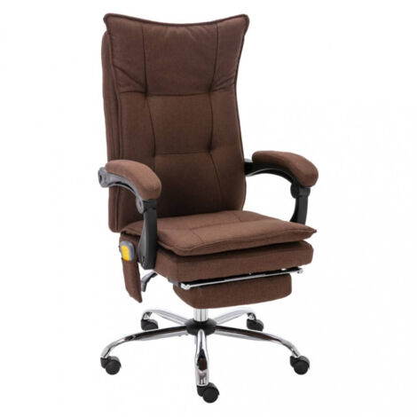 Massage-Bürostuhl Braun Stoff vidaXL