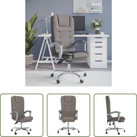Massage-Bürostuhl -  Bürostuhl mit Massagefunktion Taupe Stoff