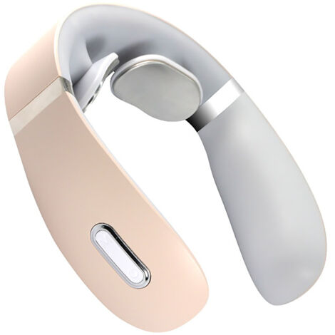 Massage de la nuque par pulsations, électrothérapie par points de pression, compresse chaude portable pour les cervicales et les épaules, rose - AquaForge