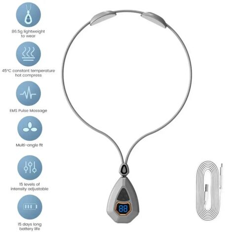 Massage électrique de la nuque par drainage lymphatique EMS, outil de relaxation pour la nuque-AquaForge