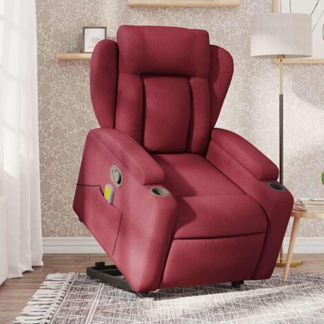 Massage Relaxsessel Bordeauxrot Textil