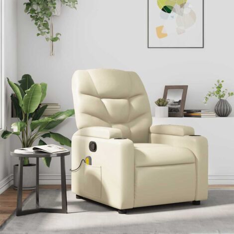 Massage Relaxsessel Creme Kunstleder
